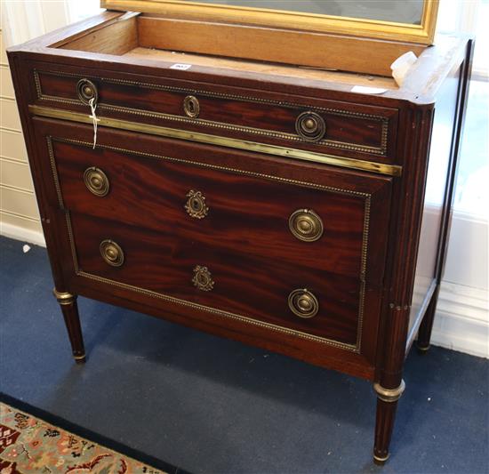 A French mahogany and ormolu commode 81cm